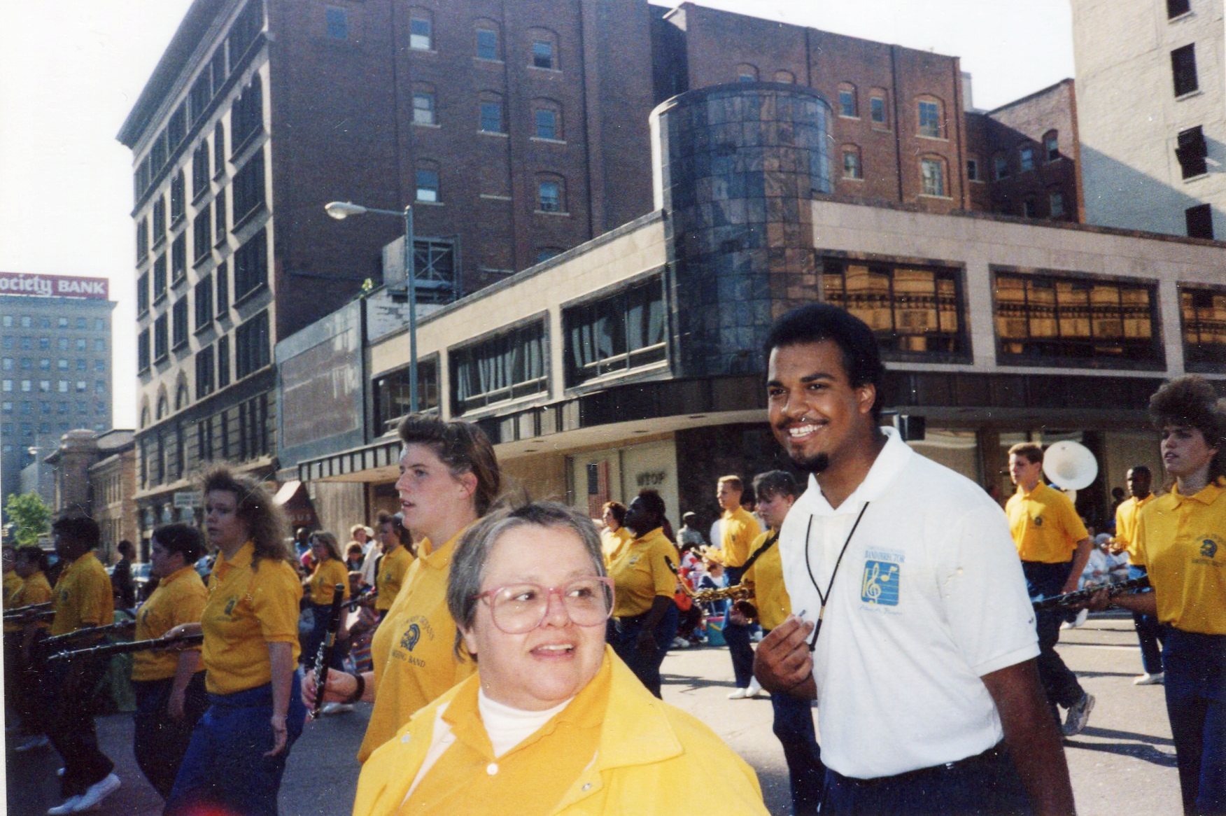 The Timken Marching Band in the 1992 H.O.F. Grand Parade. 